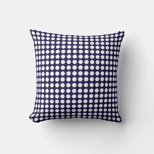 Modern Polka Dot Pattern Cobalt Blue Throw Pillow (Front)