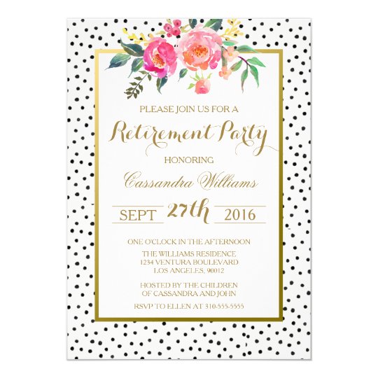 Modern Polka Dot Retirement Party Invitation | Zazzle.com