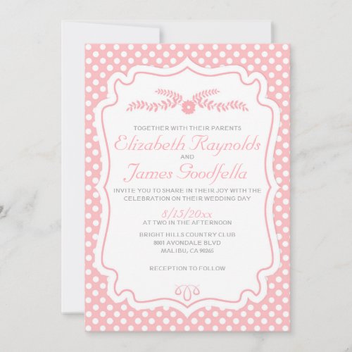 Modern Polka Dot Wedding Invitations