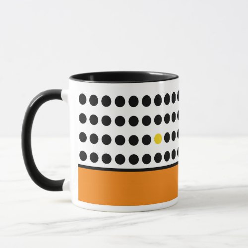 Modern Polka Dots and Orange Color Block Mug