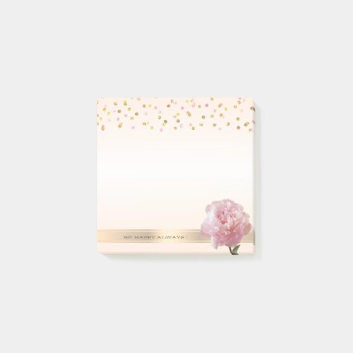 Modern Polka DotsConfettiCarnation_Personalized Post_it Notes