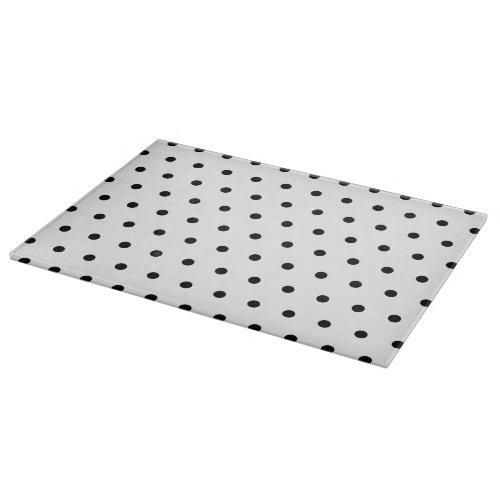 Modern Polka Dots Pattern Black And White Cutting Board