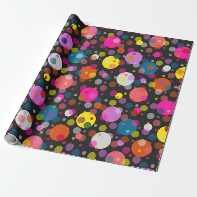 Modern Polka Dots Style Wrapping Paper (Unrolled)