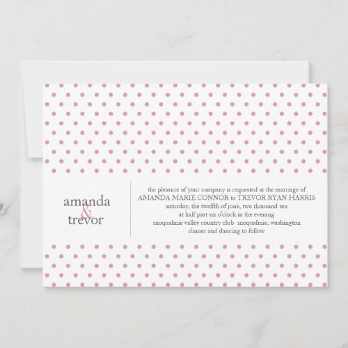 Modern Polka Dots Wedding Invitation