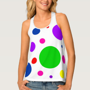 Modern Polka Dots Women's Print Racerback Tank Top