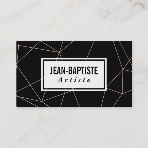 Modern  Poly Shapes Abstract Black Background Business Card