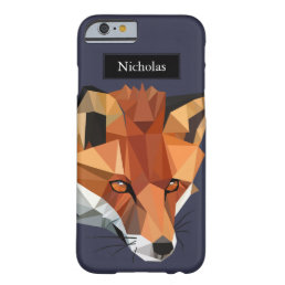 Modern Polygon Fox Head Custom Name Barely There iPhone 6 Case