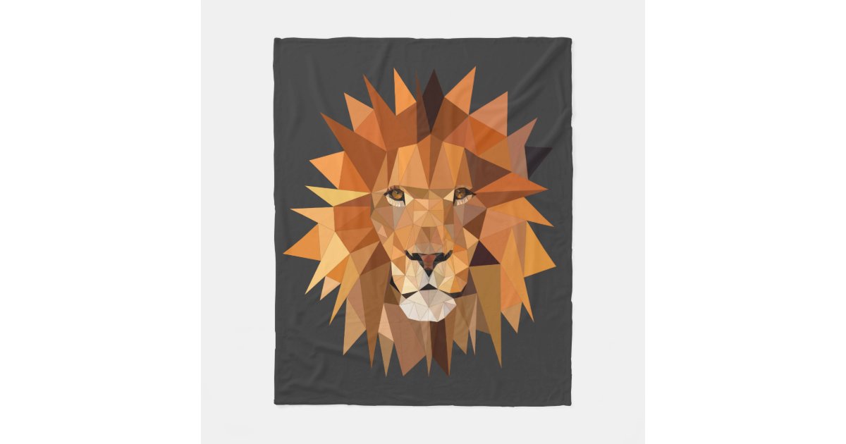 Modern Polygon Lion Custom Fleece Blanket Zazzle Com