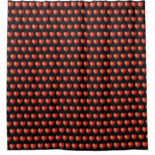 Modern polygonal crystal red heart shower curtain