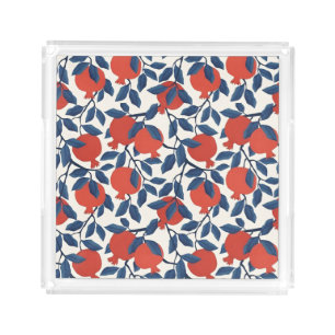 Modern pomegranate pattern acrylic tray