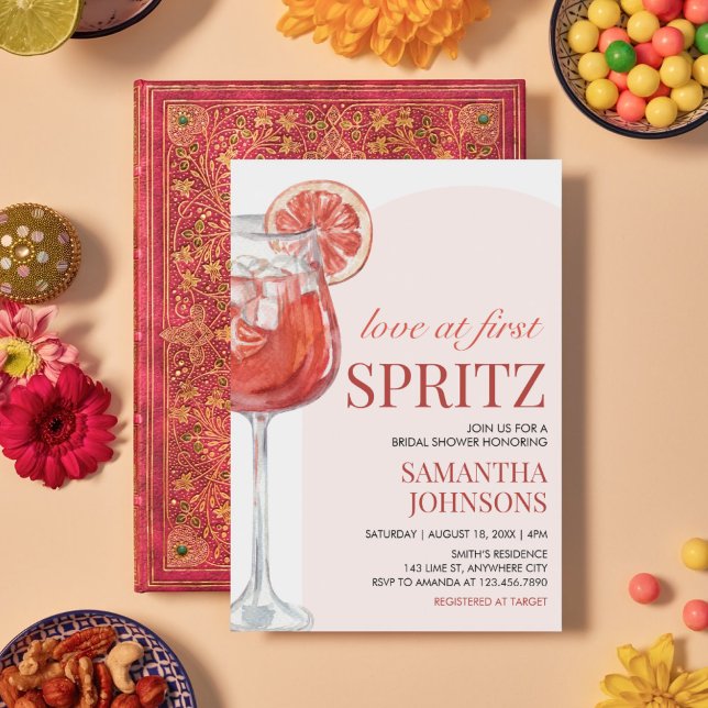 Modern Pomelo Cocktail Bridal Shower Invitation (Love at First Spritz Bridal Shower Invitation)