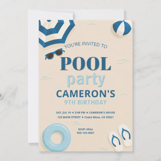 Modern Pool Birthday Party Invitation