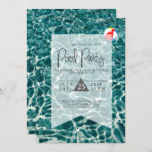 Modern Pool Party | Birthday Invitation (Front/Back)