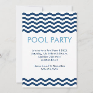 Modern Pool Party Invitations