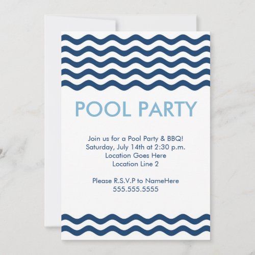 Modern Pool Party Invitations