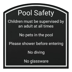 Modern Pool Rules Vacation Rental Sign