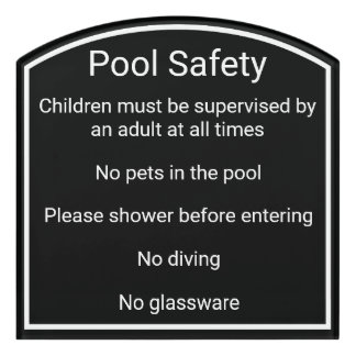 Modern Pool Rules Vacation Rental Sign