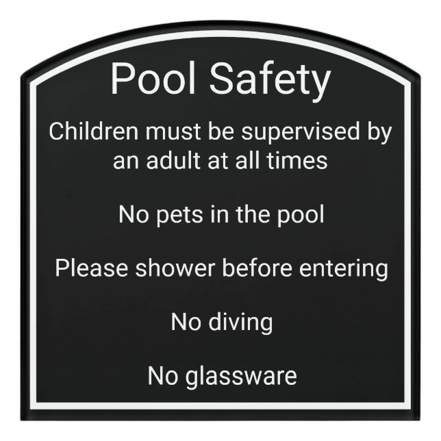 Modern Pool Rules Vacation Rental Sign (Contour Front)