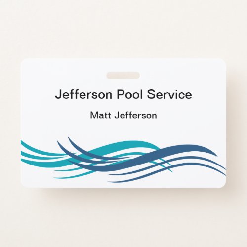 Modern Pool Service Staff Business ID Badges