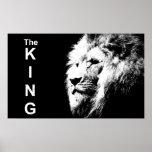 Modern Pop Art Black&White Lion Head Elegant Poster<br><div class="desc">Modern Pop Art Black&White Lion Head Elegant Template Poster.</div>