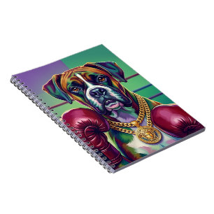 Modern Pop Art Boxer Dog Boxing Athlete Notebook