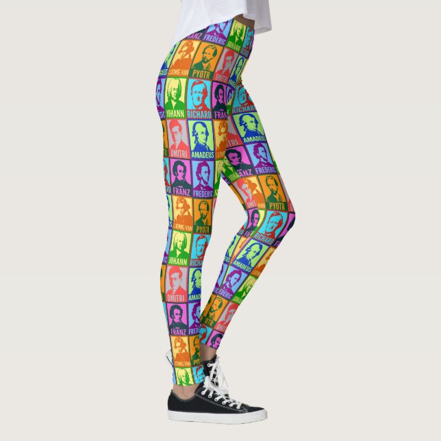 Modern Pop Art Classical Music Composers Leggings (Right)