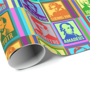 Modern Pop Art Classical Music Composers Wrapping Paper by OffRecord at Zazzle
