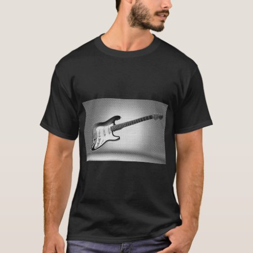 Modern Pop Art Electric Guitar Trendy Template T_Shirt