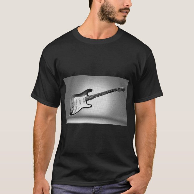 Modern Pop Art Electric Guitar Trendy Template T-Shirt (Front)