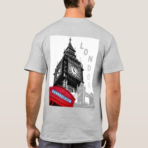 Modern Pop Art Elegant London Big Ben Clock Tower T_Shirt