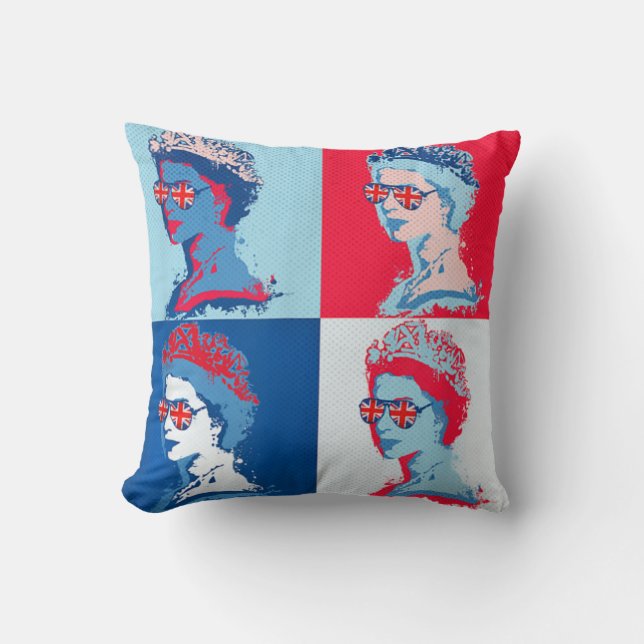 Modern Pop art HM Queen  Throw Pillow (Front)
