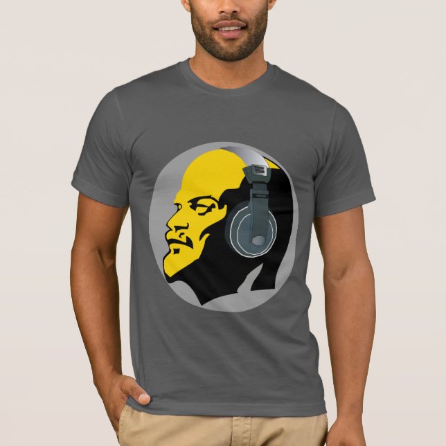 MODERN POP ART LENIN WITH HEADPHONES ILLUSTRATION T-Shirt (Front)
