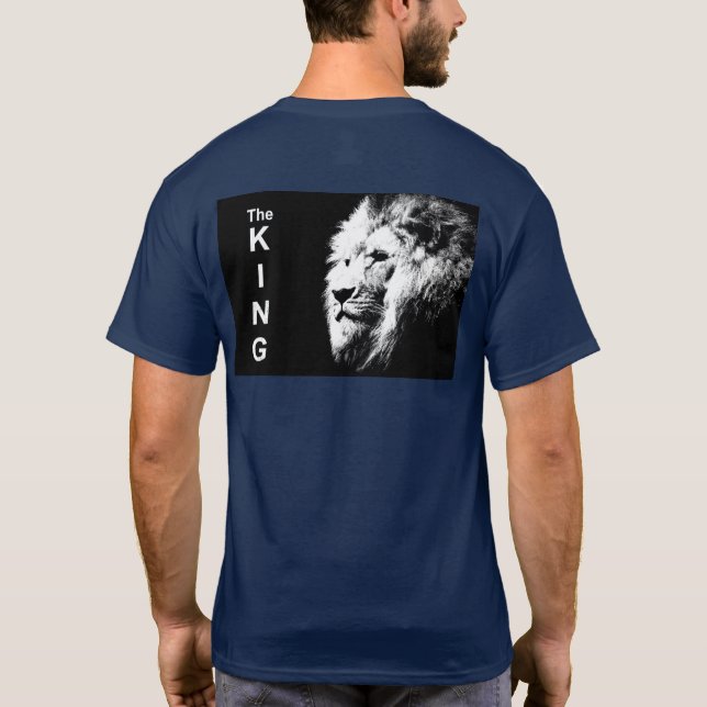 Modern Pop Art Lion Head The King Back Print Men's T-Shirt (Back)