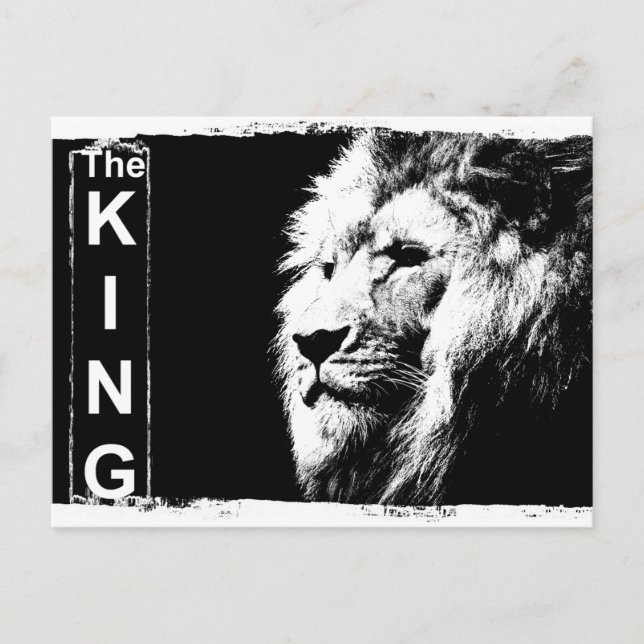 Modern Pop Art Template Animal Lion Head The King Postcard (Front)
