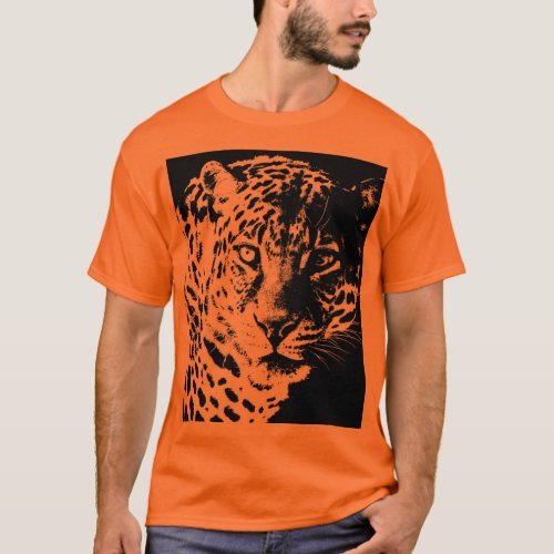 Modern Pop Art Template Leopard Face Mens Modern T_Shirt