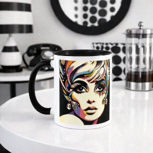 Modern Pop Art Woman Portrait Mug