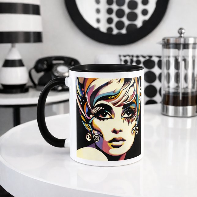 Modern Pop Art Woman Portrait Mug (Creator Uploaded)
