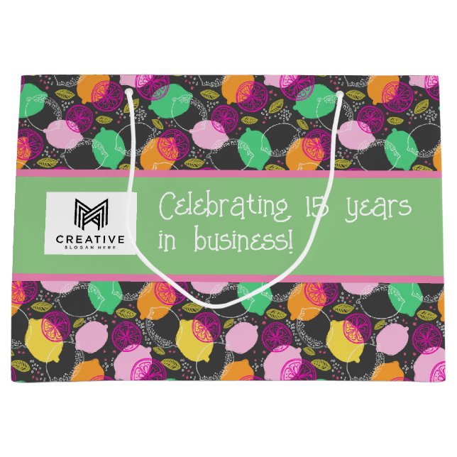 Modern Pop | Bright Celebration - custom message L Large Gift Bag (Front)
