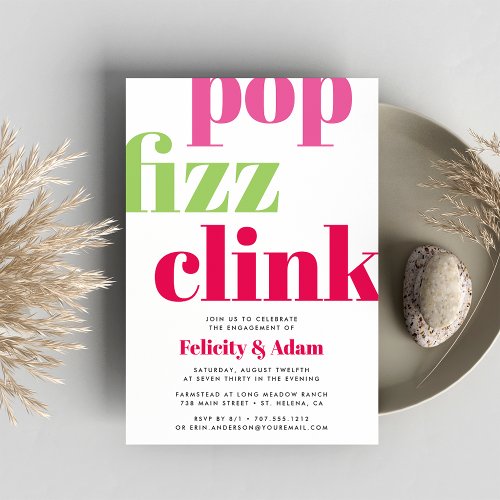 Modern Pop  Engagement Party Invitation