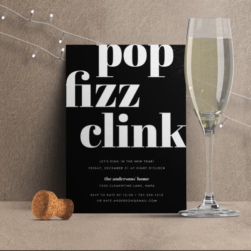 Modern Pop  New Years Eve Party Invitation