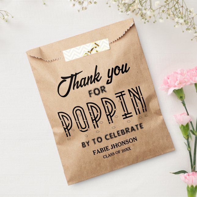 Modern Popcorn Bags for Graduation Favor Bag (Sealed)