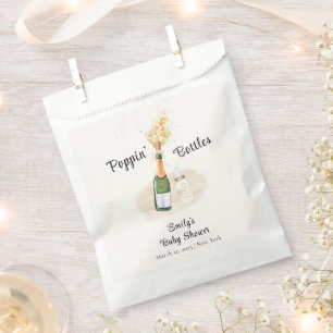 Modern Poppin Bottles Champagne Baby Shower Favor Bag