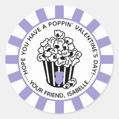 Modern Poppin Valentines Day Classic Round Sticker