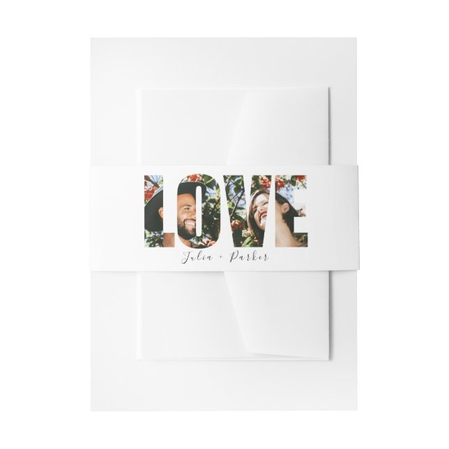 Modern Poppy Red Wedding Invitation Belly Band (Front Example)