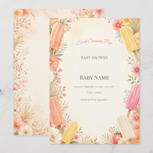 Modern Popsicle Baby Shower | Sweet Summer Invitation
