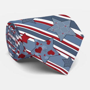 Modern Popular Patriotic Youth Stars Neck Tie