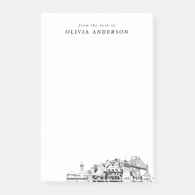 Modern Portland Professional Gift Personalized Post-it Notes (Front)