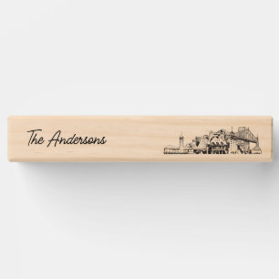 Modern Portland Wedding Guestbook Lawn Game Topple Tower