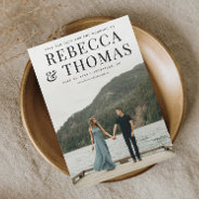 Modern Portrait Photo Wedding Save The Date Magnetic Invitation at Zazzle