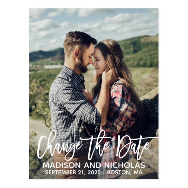 Modern Portrait Picture Change The Date Postcard